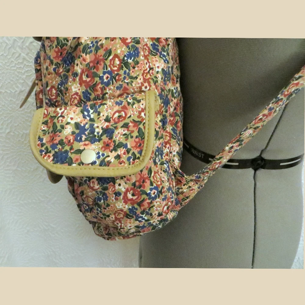 Candies Floral Glitter Faux Leather Vegan Backpack New